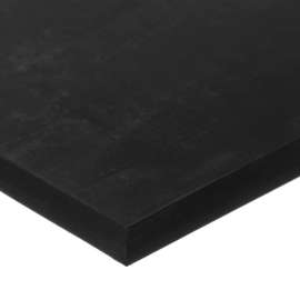 Neoprene Rubber Sheet w/Acrylic Adhesive, Ultra Strength, 12"L x 12"W x 1/16" Thick, 70A, Black