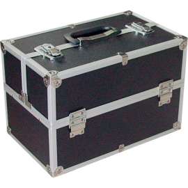 CASE-F Aluminum Storage Case, 16"L x 10"W x 11"H, Black/Silver
