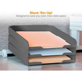 Bostitch Konnect Letter Tray, Gray