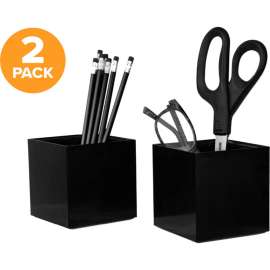 Bostitch Office Konnect Stackable Pencil Cup, 2-Pack, Black