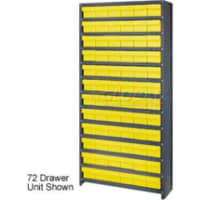 Quantum CL1275-701 Closed Shelving Euro Drawer Unit - 36x12x75 - 48 Euro Drawers Yellow