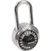 Master Lock No. 1572LF 3-Letter Combo Padlock 1-1/2" Inside Shackle, Control Chart, Blk Dial