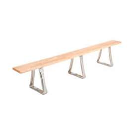 Global Industrial Locker Room Bench, Hardwood With Trapezoid Legs, 96 x 9-1/2 x 17