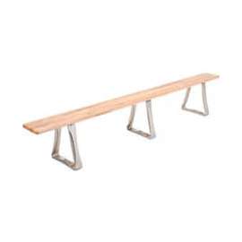 Global Industrial Locker Room Bench, Hardwood With Trapezoid Legs,108 x 9-1/2 x 17