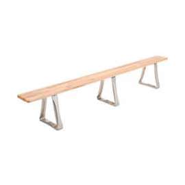 Global Industrial Locker Room Bench, Hardwood With Trapezoid Legs, 120 x 9-1/2 x 17