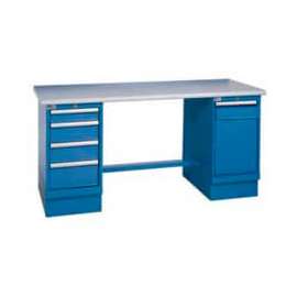 Global Industrial 60 x 30 ESD Square Edge 4 Drawer & Cabinet Workbench
