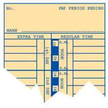 Weekly / Bi-Weekly Time Card For Electronic Time Clock