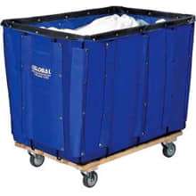 Global Industrial Basket Bulk Truck, Vinyl, 16 Bushel Capacity, Blue