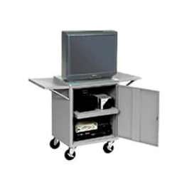 Global Industrial Set Of 2 Gray Side Shelves For Security Audio Visual Cart