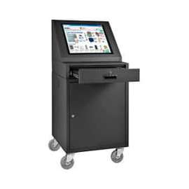 Global Industrial Mobile LCD Console Computer Cabinet, Black