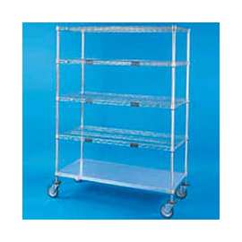 Nexel Open Sided Wire Exchange Truck w/5 Shelves, 800 lb. Capacity, 36"L x 18"W x 69"H
