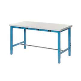 Global Industrial Workbench w/ Laminate Top & Power Apron, 60"W x 30"D, Blue