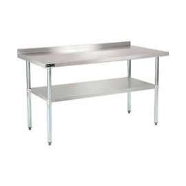 Global Industrial Workbench w/ 18 Ga 430 Series SS Top, 2" Backsplash & Undershelf, 60"Wx30"D