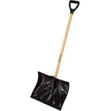 UnionTools 1627400 Snow Shovel, 18 in W Blade, 5-1/2 in L Blade, Combo Blade, Polyethylene Blade, Wood Handle