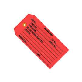 Inspection Tags, "Rejected", #5, 4-3/4"L x 2-3/8"W, Red, 1000/Pack