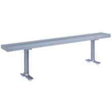 Lyon Locker Bench Aluminum Top & Pedestals NF5827 - 120"W x 9-1/2"D x 17-1/8"H