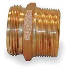Fire Hose Double Male Nipple - 2 In. NPT X 1-1/2 In. NH - Brass
