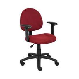 Boss Deluxe Posture Chair with Adjustable Arms Burgundy