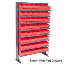 Quantum QPRS-601 Single Sided Rack 12"x36"x60" with 48 Yellow Euro Drawers