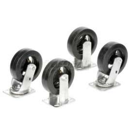 Global Industrial 6" x 2" Mold-On Rubber Caster Kit 2 Swivel, 2 Rigid