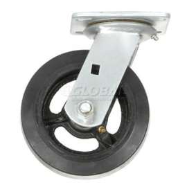 Global Industrial Heavy Duty Swivel Plate Caster 6" Mold-on Rubber Wheel 500 lb. Capacity