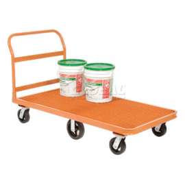 Global Industrial Steel Grating Deck Depot Flatbed Platform Truck 6 Wheels 60x30 3200 Lb. Cap.