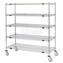 Nexel Open Sided Wire Exchange Truck w/5 Wire Shelves, 800 lb. Capacity, 36"L x 18"W x 69"H