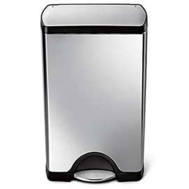 simplehuman CW1814 Rectangular Step Can - 10 Gallon Brushed SS