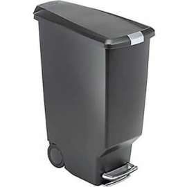 simplehuman Slim Plastic Step Can - 10-1/2 Gallon Black