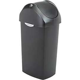 simplehuman Plastic Swing Lid Can - 16 Gallon Black
