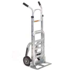 Global Industrial Aluminum Hand Truck - Double Handle - Mold-On Rubber Wheels