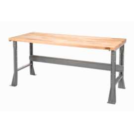 Global Industrial Flared Leg Workbench w/ Maple Square Edge Top, 48"W x 30"D, Gray