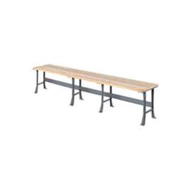 Global Industrial Extra Long Workbench w/ Maple Square Edge Top, 216"W x 36"D, Gray