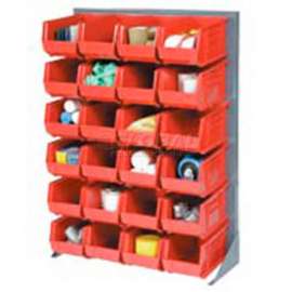 Global Industrial Singled Sided Louvered Bin Rack 35 x 15 x 50 - 48 Red Premium Stacking Bins