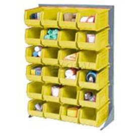 Global Industrial Singled Sided Louvered Bin Rack 35x15x50 - 48 Yellow Premium Stacking Bins