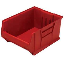 Quantum Plastic Hulk Stacking Bin, 18-1/4"W x 30"D x 12"H, Red