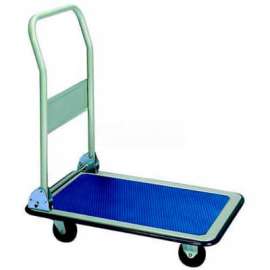 Wesco Folding Handle Steel Platform Truck 272238 29x19 4" Rubber Casters