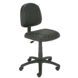 Interion Task Chair With Mid Back, Synthetic Leather, Black
