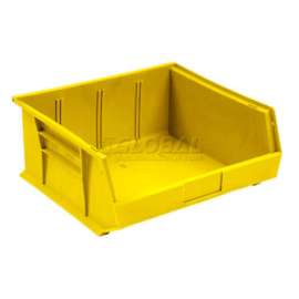 Global Industrial Plastic Stack & Hang Bin, 16-1/2"W x 10-7/8"D x 5"H, Yellow