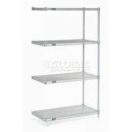 Nexel Shelving Wire Shelving Add-On Unit, 72"W x 30"D x 54"H