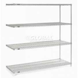 Nexel Shelving Wire Shelving Add-On Unit, 72"W x 36"D x 74"H