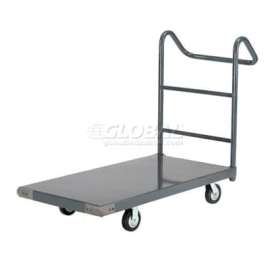 Global Industrial Steel Deck Truck 48x24 1400 Lb. Cap. 5" Rubber Casters - Ergo Handle