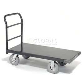 Global Industrial Steel Deck Platform Truck 72 x 36 1200 Lb. Capacity 8" Pneumatic Casters