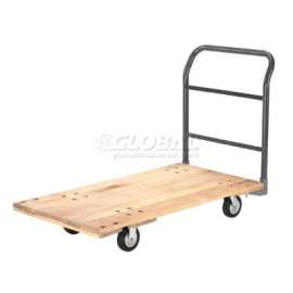Global Industrial Hardwood Deck Platform Truck 60 x 30 1400 Lb. Capacity 5" Rubber Casters