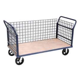Global Industrial Euro Truck With 3 Wire Sides & Wood Deck 60 x 30 2400 Lb. Capacity