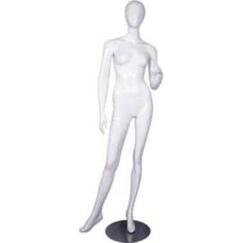 Female Mannequin - Left Hand on Hip, Right Leg Sideways - Gloss Finish, White