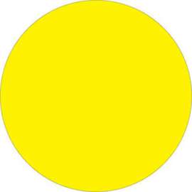 3/4" Dia. Round Removable Paper Labels, Fluorescent Yellow, Roll of 500