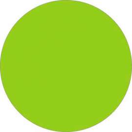 1" Dia. Round Removable Labels, Fluorescent Green, Roll of 500