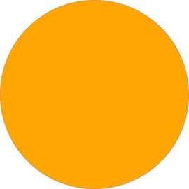 2" Dia. Round Removable Labels, Fluorescent Orange, Roll of 500