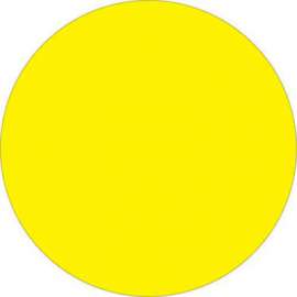2" Dia. Round Removable Labels, Fluorescent Yellow, Roll of 500